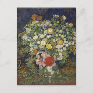 Postal Van Gogh Vintage Bouquet de flores en una bolsa