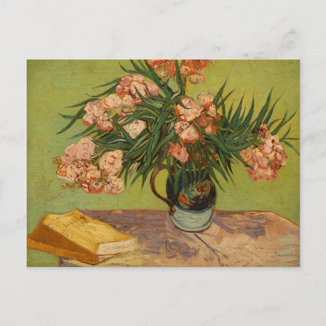 Postal Van Gogh Vintage Vida residual con adelfa (Anverso)