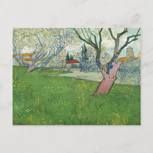 Postal Van Gogh Vista de Arlés, Árboles en flor (F515)