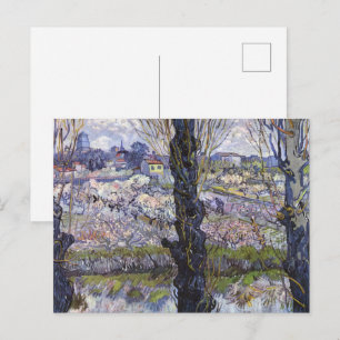 Postal Van Gogh Vista de Arles Huertos en flor