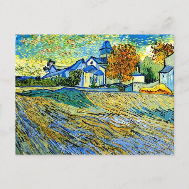 Postal Van Gogh - Vista de la Iglesia de San Pablo (Anverso)