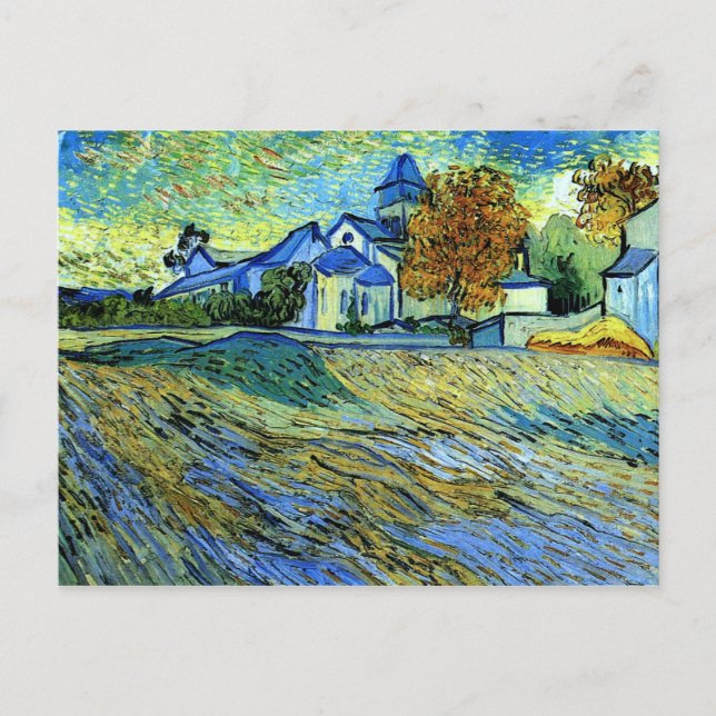 Postal Van Gogh - Vista de la Iglesia de San Pablo Postca (Anverso)