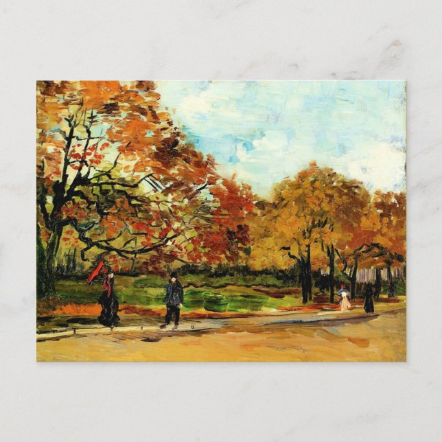 Postal Van Gogh - Vista de un parque en París (Anverso)