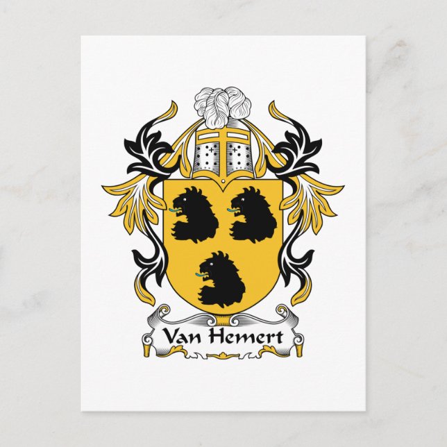 Postal Van Hemert Family Crest (Anverso)