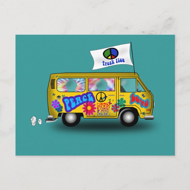 Postal Van Hippie Mágico (Anverso)