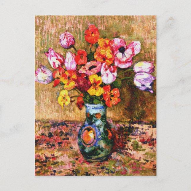 Postal Van Rysselberghe - Tulips y Nasturtiums (Anverso)