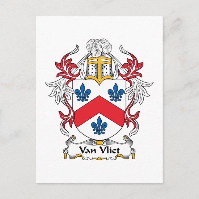 Postal Van Vliet Family Crest (Anverso)