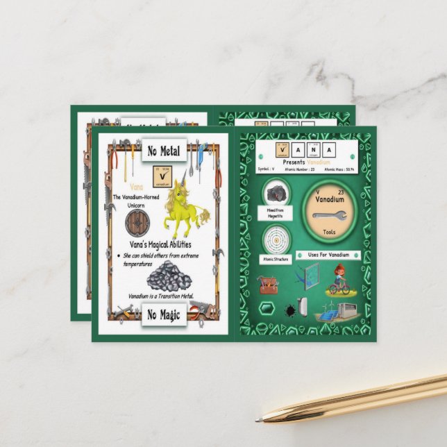 Postal Vana - Vanadium Horn Unicorn Game Card (Anverso/Reverso In Situ)