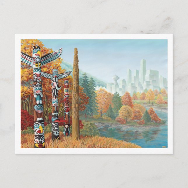 Postal Vancouver Art Postcard Vancouver Totem Pole Painti (Anverso)