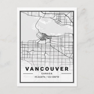 Postal Vancouver British Columbia Canada Travel City Map