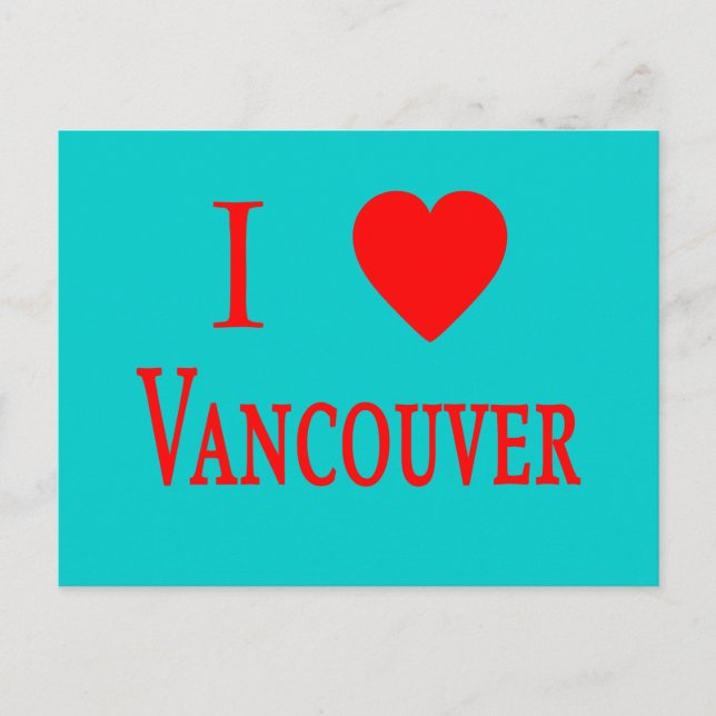 Postal Vancouver Canadá I Love Vancouver (Anverso)