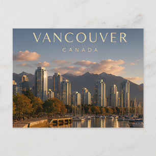 Postal Vancouver Canadá Lujo Frente al Mar