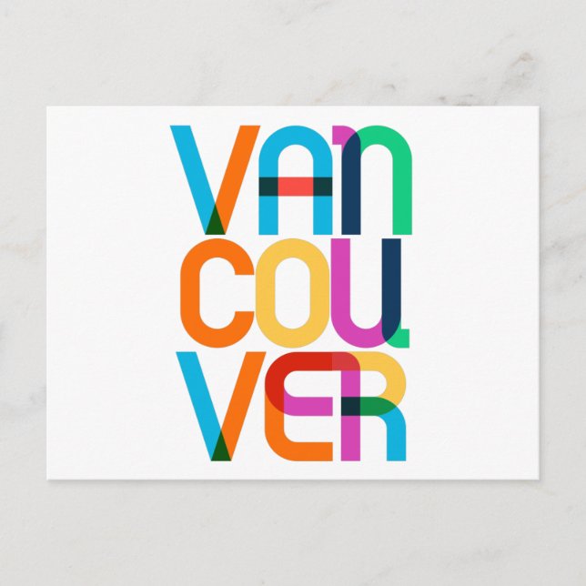 Postal Vancouver Canada Pop Art Letters (Anverso)