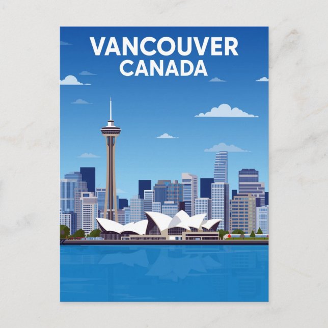 Postal Vancouver Canada Skyline Vintage (Anverso)