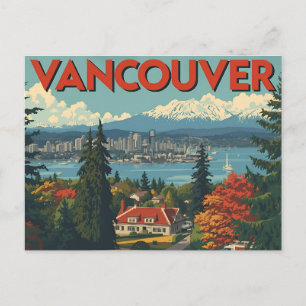 Postal Vancouver Canadá Viajes Arte Vintage