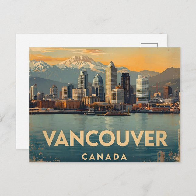 Postal Vancouver Canadá Viajes de arte (Anverso / Reverso)