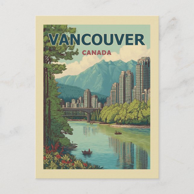 Postal Vancouver Canadá Viajes de arte (Anverso)
