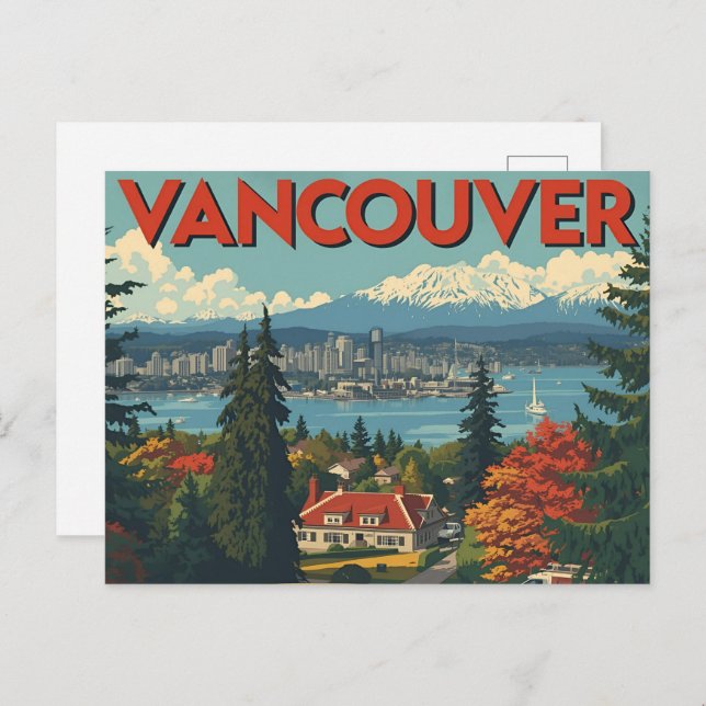 Postal Vancouver Canadá Viajes de arte (Anverso / Reverso)