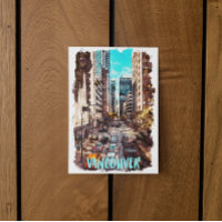 Vancouver Canada Vintage Travel Skyline