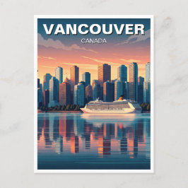 Postal Vancouver Skyline Canada Travel