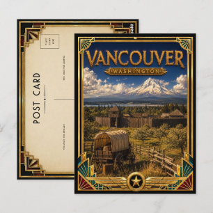 Postal Vancouver Washington Vintage Arte Deco Edad Dorada