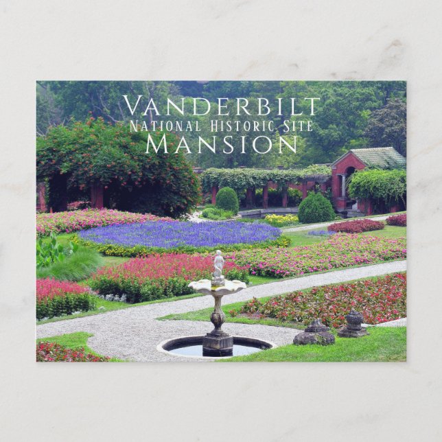 Postal Vanderbilt Mansion Formal Gardens, Hyde Park, NY (Anverso)