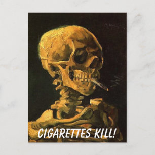 Postal vangogh_skull_cigarriette, ¡los cigarrillos matan!