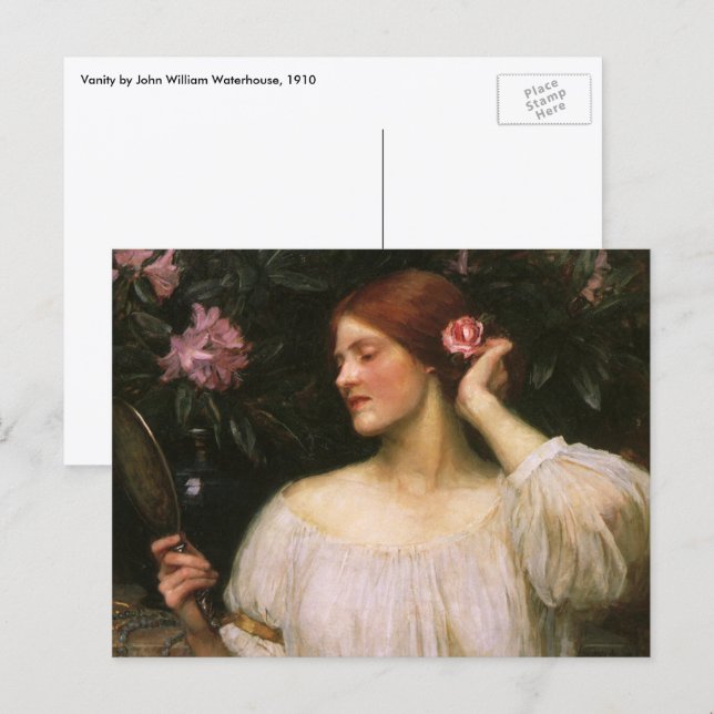 Postal Vanidad por John William Waterhouse (Anverso / Reverso)