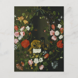 Postal Vanitas con flores