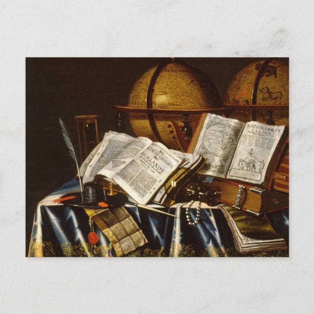 Postal "Vanitas" Still Life - Adam Bernaert (1665) (Anverso)