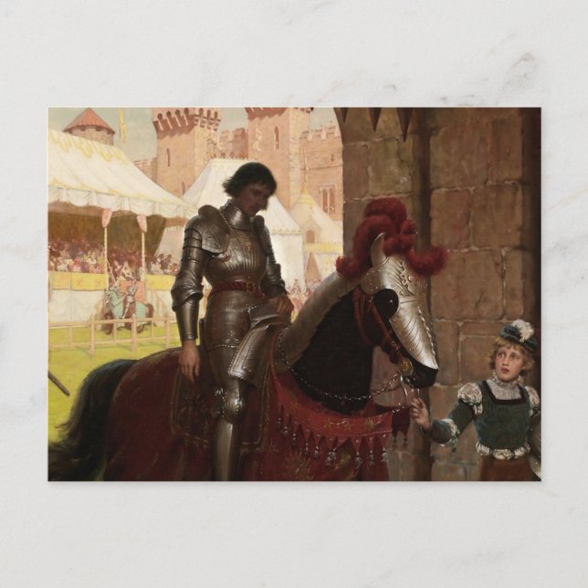 Postal "Vanquished" por Edmund Blair Leighton (Anverso)