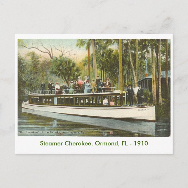 Postal Vapor cherokee, Ormond, FL - 1910 (Anverso)