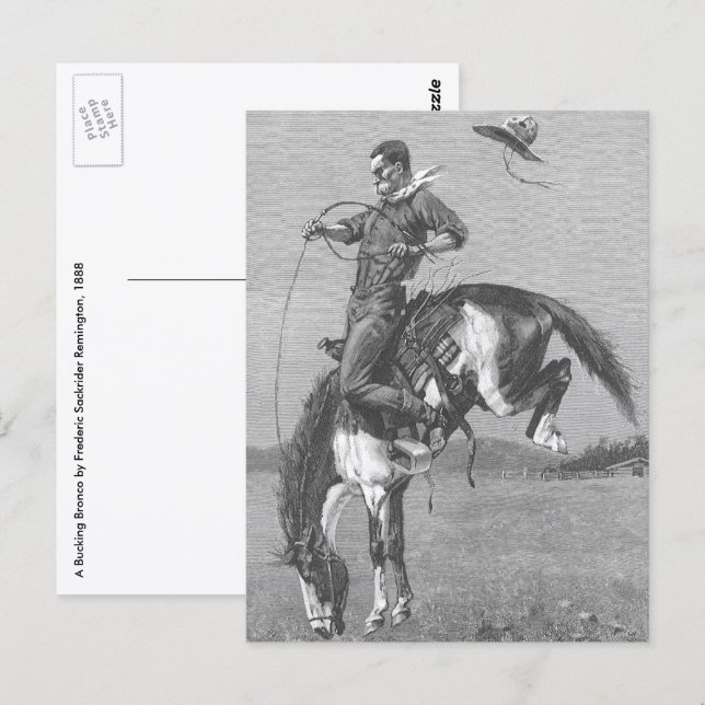 Postal Vaqueiros de Rodeo Antiguos, Potro Salvaje de Remi (Anverso / Reverso)