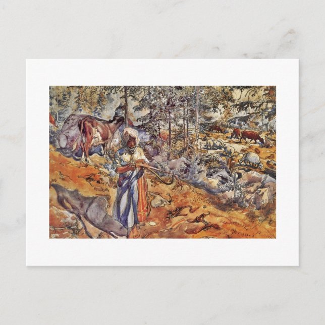 Postal Vaquera en la pradera (Anverso)