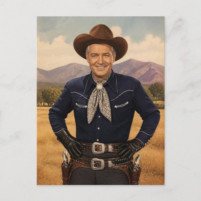 Postal Vaquero clásico occidental de la década de 1950 (Anverso)