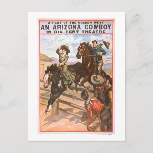 Postal Vaquero de Arizona en Poster de teatro de grandes  (Anverso)