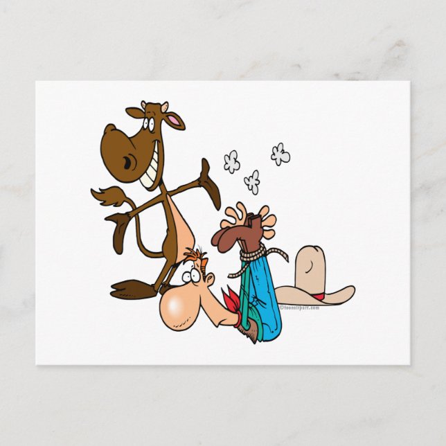 Postal vaquero de rodeo de amarrar terneros literalmente (Anverso)