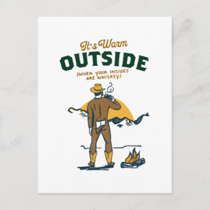 Postal Vaquero Divertido Bebiendo Whisky