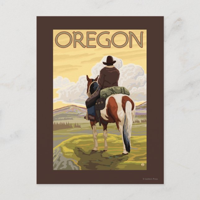 Postal Vaquero en Poster de viajes a caballo (Anverso)