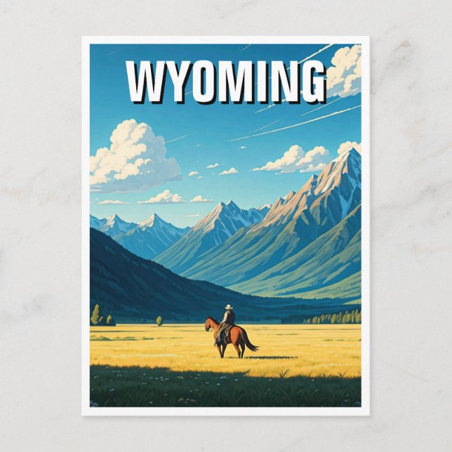 Postal Vaquero en Wyoming Travel (Anverso)