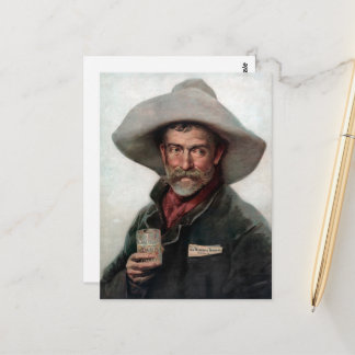 Postal Vaquero Español en Salón del Viejo Oeste