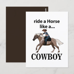 Postal Vaquero Monta Un Caballo Como Un Vaquero