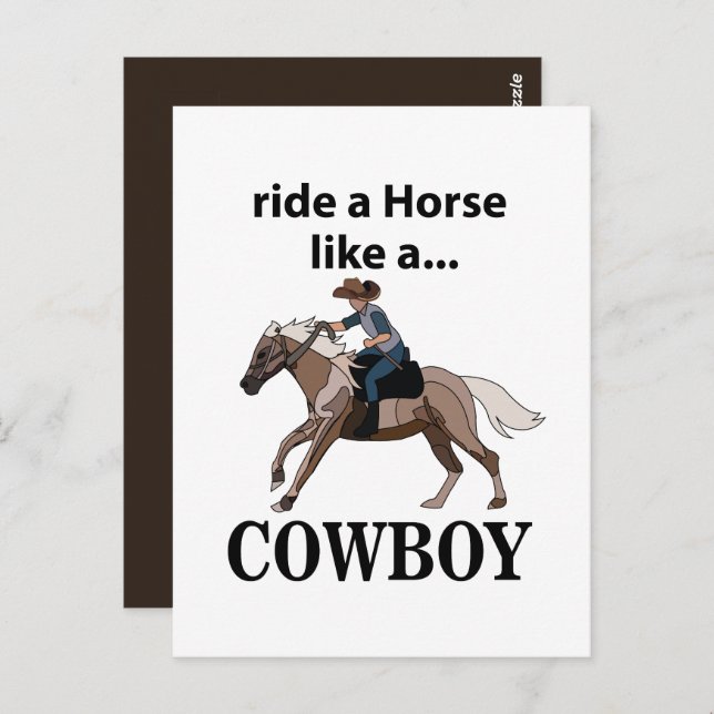 Postal Vaquero Monta Un Caballo Como Un Vaquero (Anverso / Reverso)
