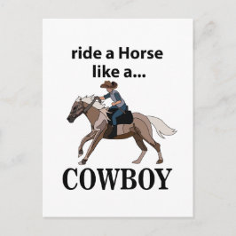 Postal Vaquero Monta Un Caballo Como Un Vaquero