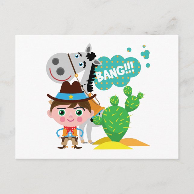 Postal Vaquero y caballo (Anverso)
