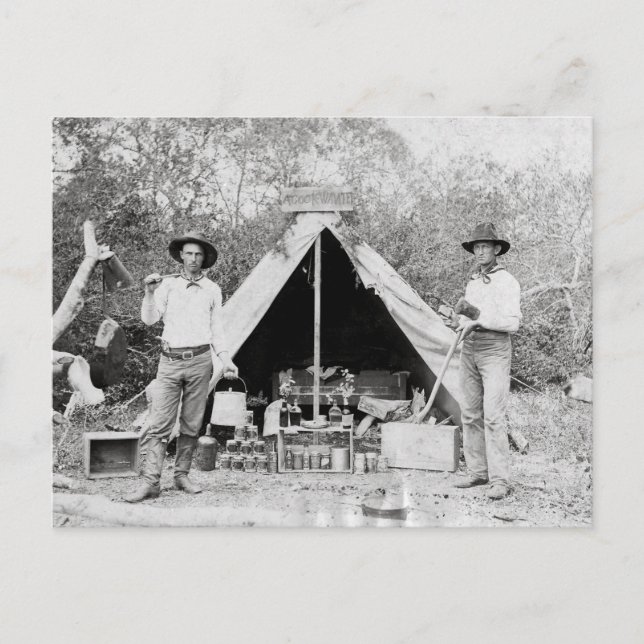 Postal Vaqueros en el campamento, 1890 (Anverso)