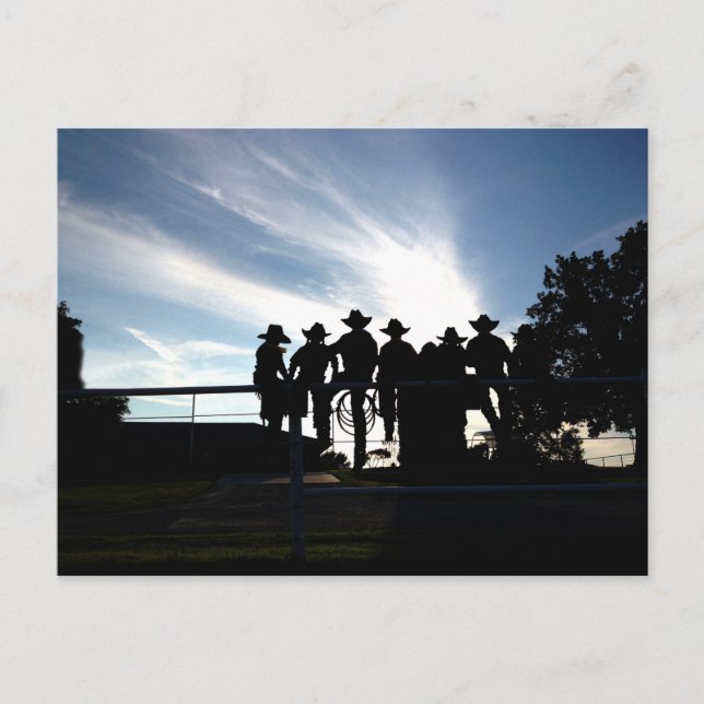 Postal Vaqueros jóvenes con vallas (Anverso)