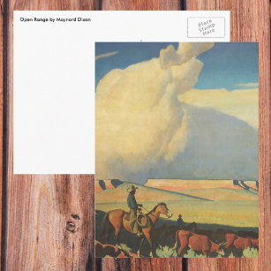Postal Vaqueros vintage, Open Range de Maynard Dixon
