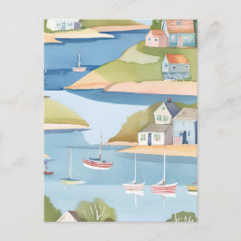 Postal Vara de los barcos | Pintura de acuarela moderna