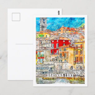 Postal Varenna Lake Como Italia Famoso Trayecto acuático